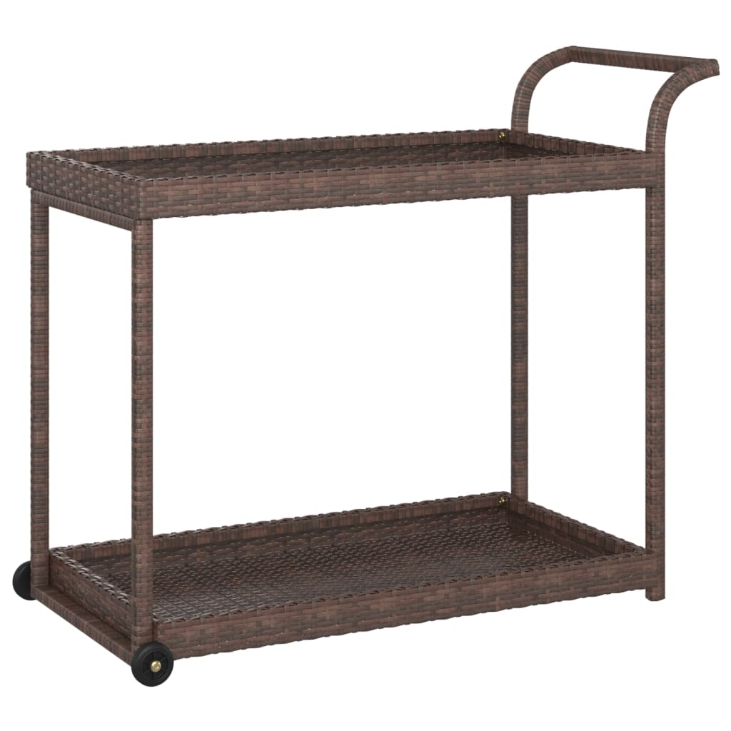 vidaXL Serveerwagen 100x45x83 cm poly rattan bruin