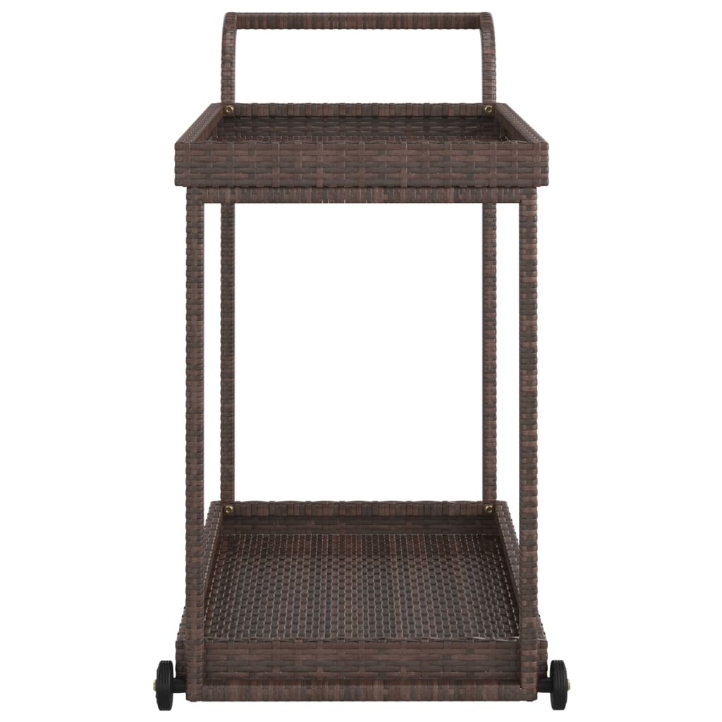vidaXL Serveerwagen 100x45x83 cm poly rattan bruin
