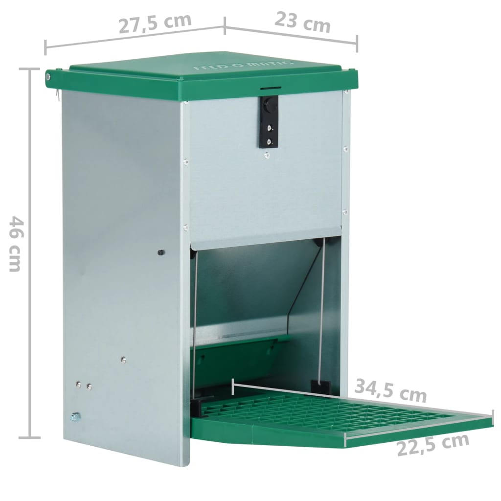 vidaXL Pluimveevoerbak automatisch met pedaal 8 kg