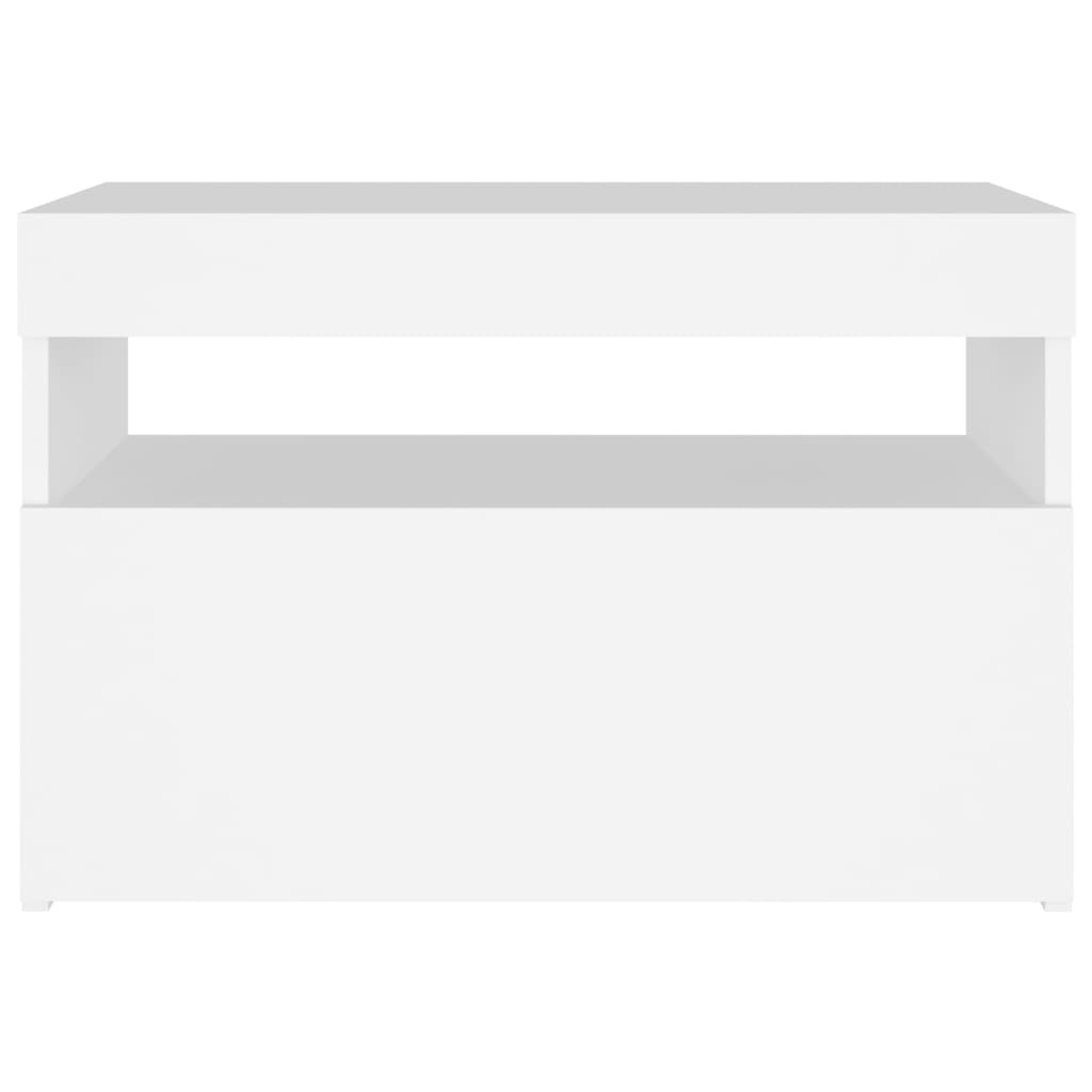 vidaXL Nachtkastje met LED-verlichting 60x35x40 cm bewerkt hout wit