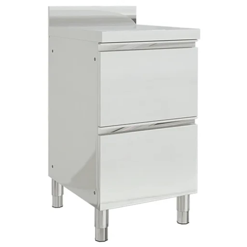 vidaXL Commercial Kitchen Cabinet with 2 Drawers 50x60x96 cm