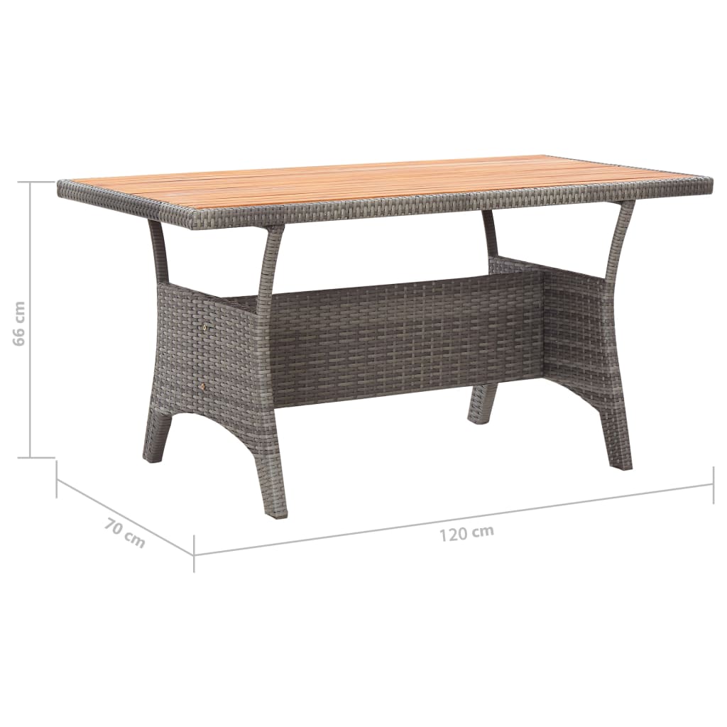 vidaXL Tuintafel 120x70x66 cm massief acaciahout grijs