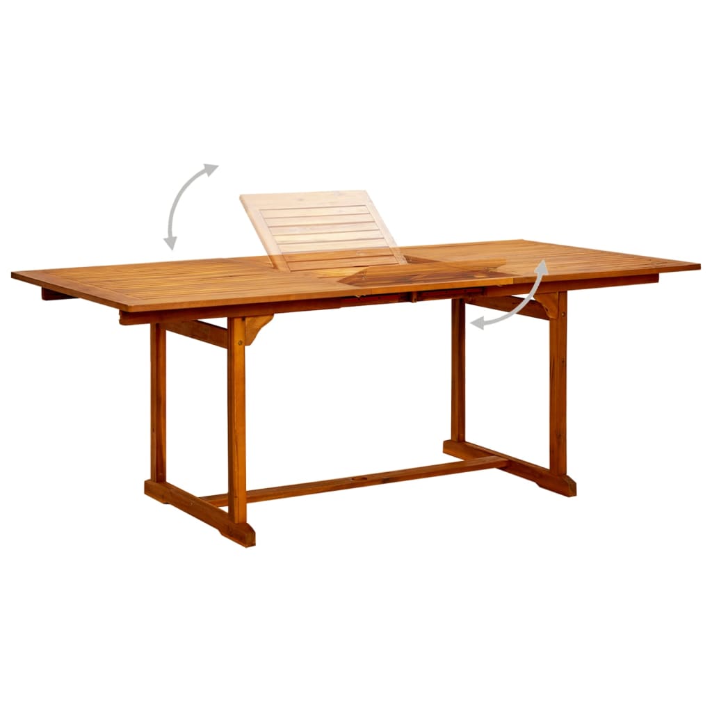 vidaXL Tuintafel (150-200)x100x75 cm massief acaciahout