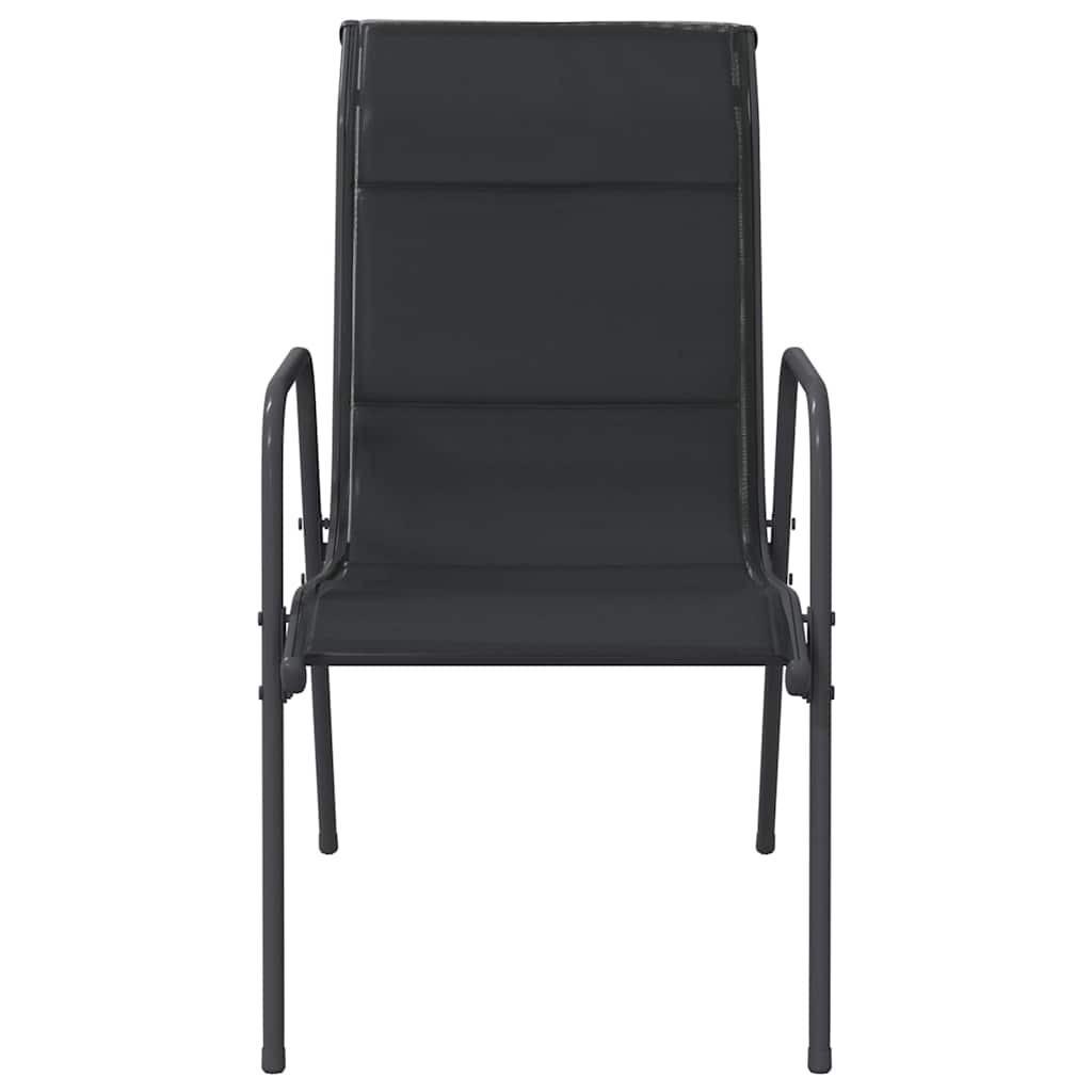 vidaXL Tuinstoelen 2 st staal en textileen zwart