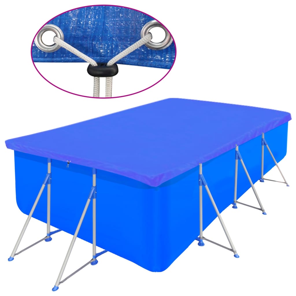 vidaXL Pool Covers 2 pcs rectangular 90 g/m² 394x207 cm PE