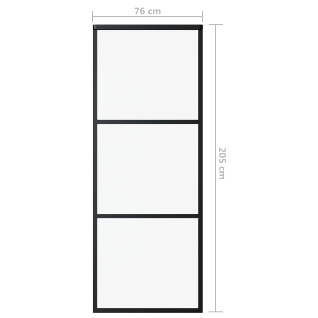 vidaXL Sliding Door with Hardware 76x205 cm Aluminum and ESG Glass