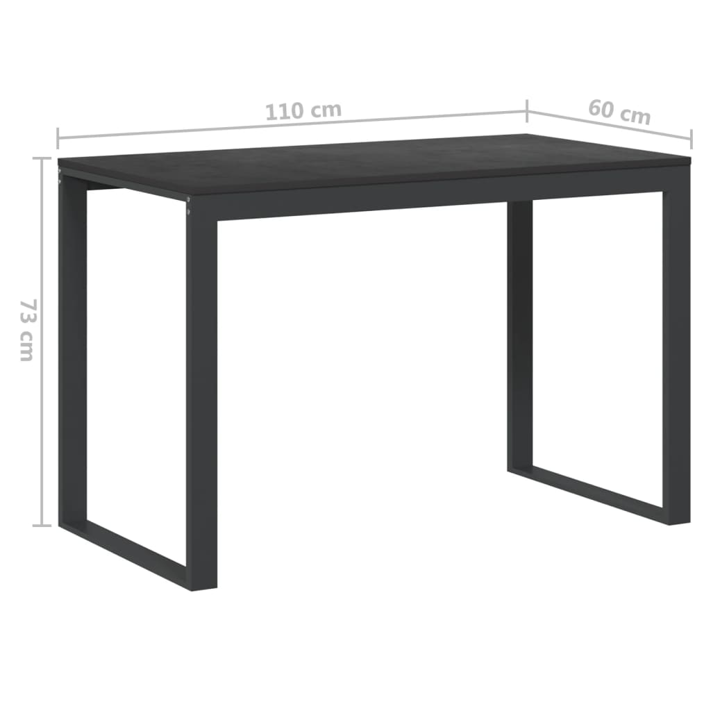 vidaXL Computerbureau 110x60x73 cm spaanplaat zwart