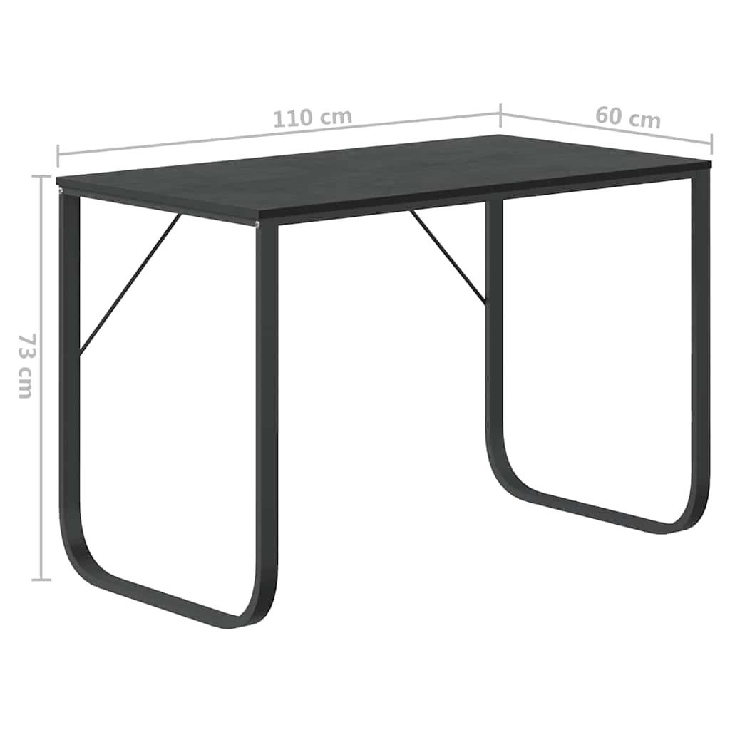 vidaXL Computerbureau 110x60x73 cm spaanplaat zwart