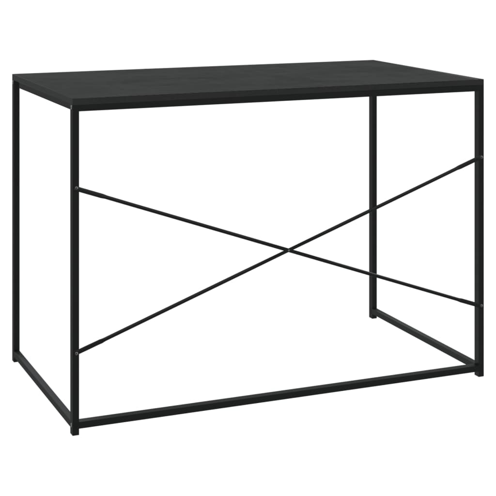 vidaXL Computerbureau 110x60x70 cm bewerkt hout zwart