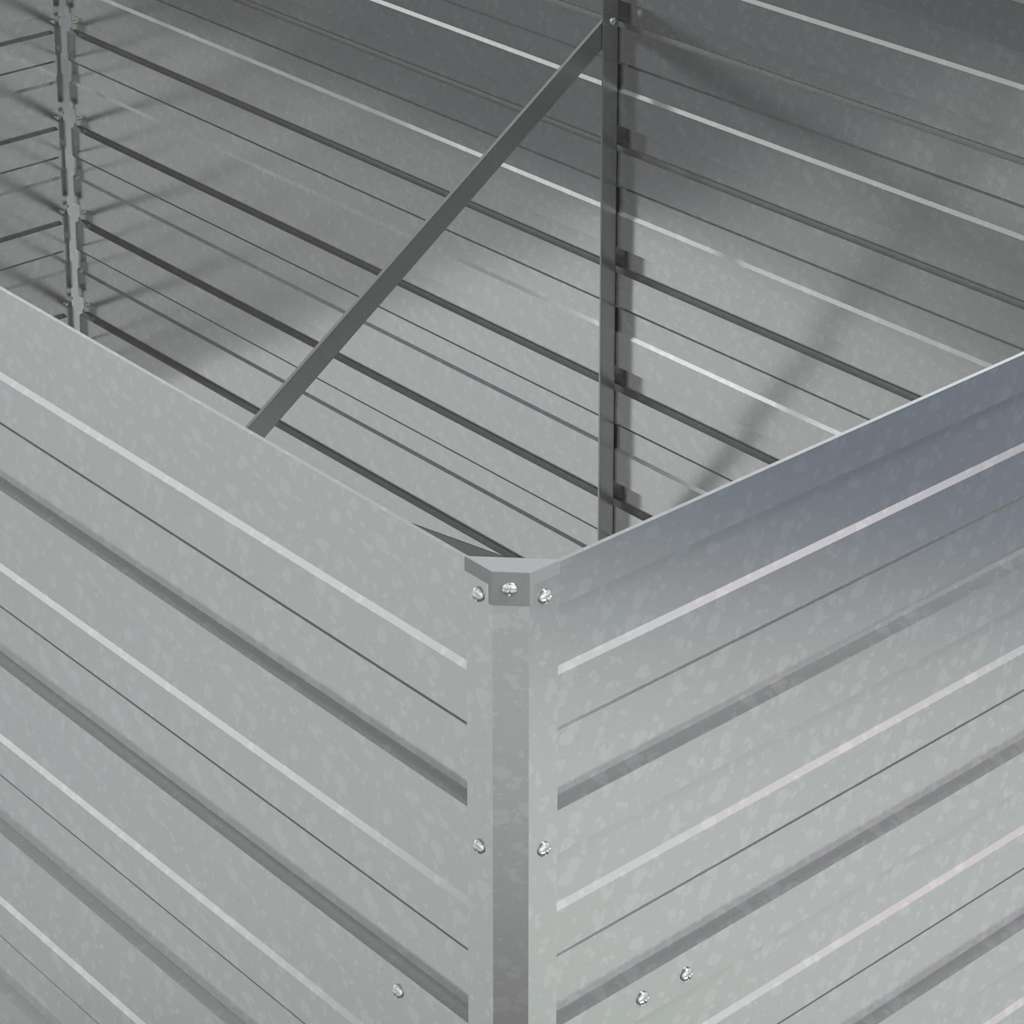 vidaXL Plantenbak verhoogd 160x80x77 cm gegalvaniseerd staal zilver