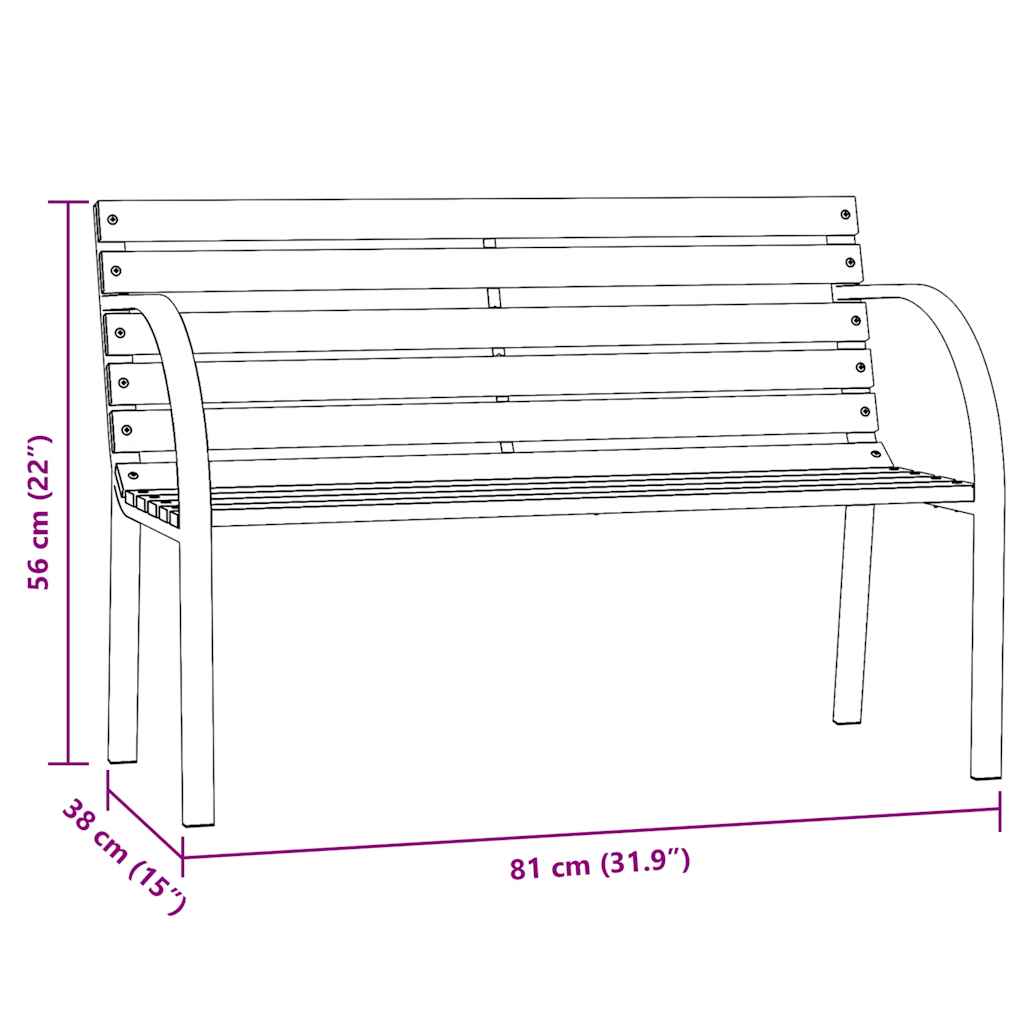 vidaXL Kindertuinbank 81 cm Chinees vurenhout