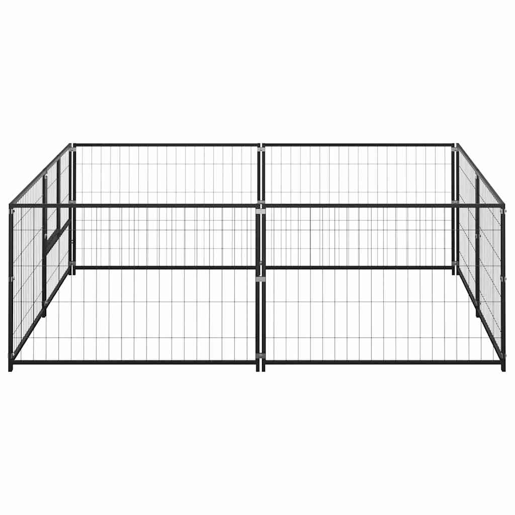 vidaXL Dog Kennel 4 m² Steel Black