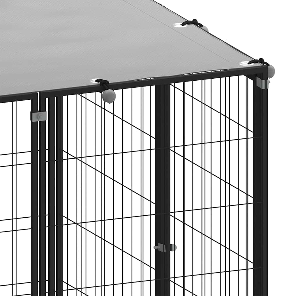 vidaXL Dog Kennel 4.84 m² Steel Black