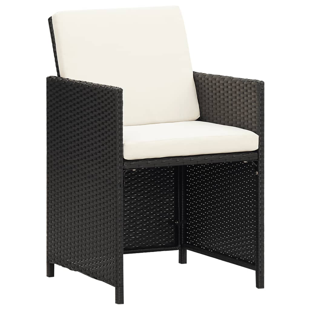 vidaXL Tuinstoelen 4 st poly rotin noir