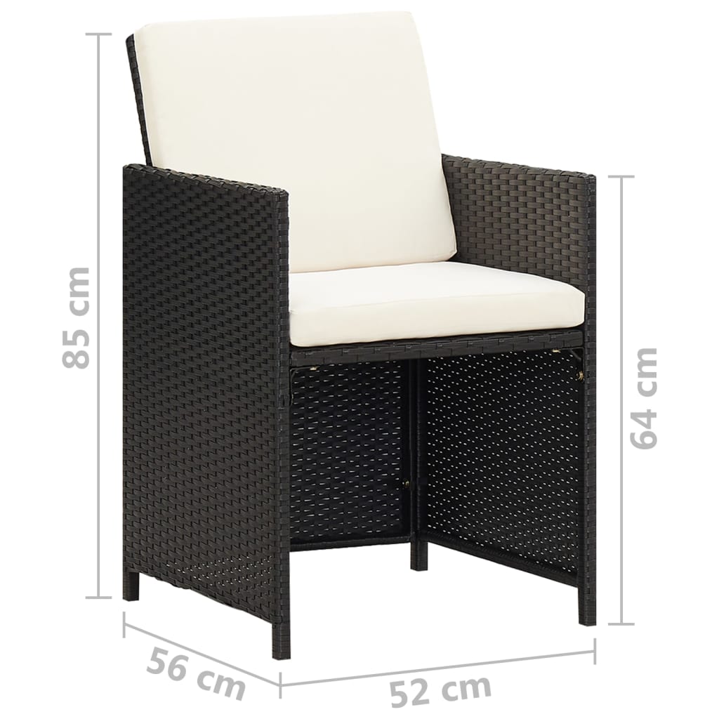 vidaXL Tuinstoelen 4 st poly rotin noir