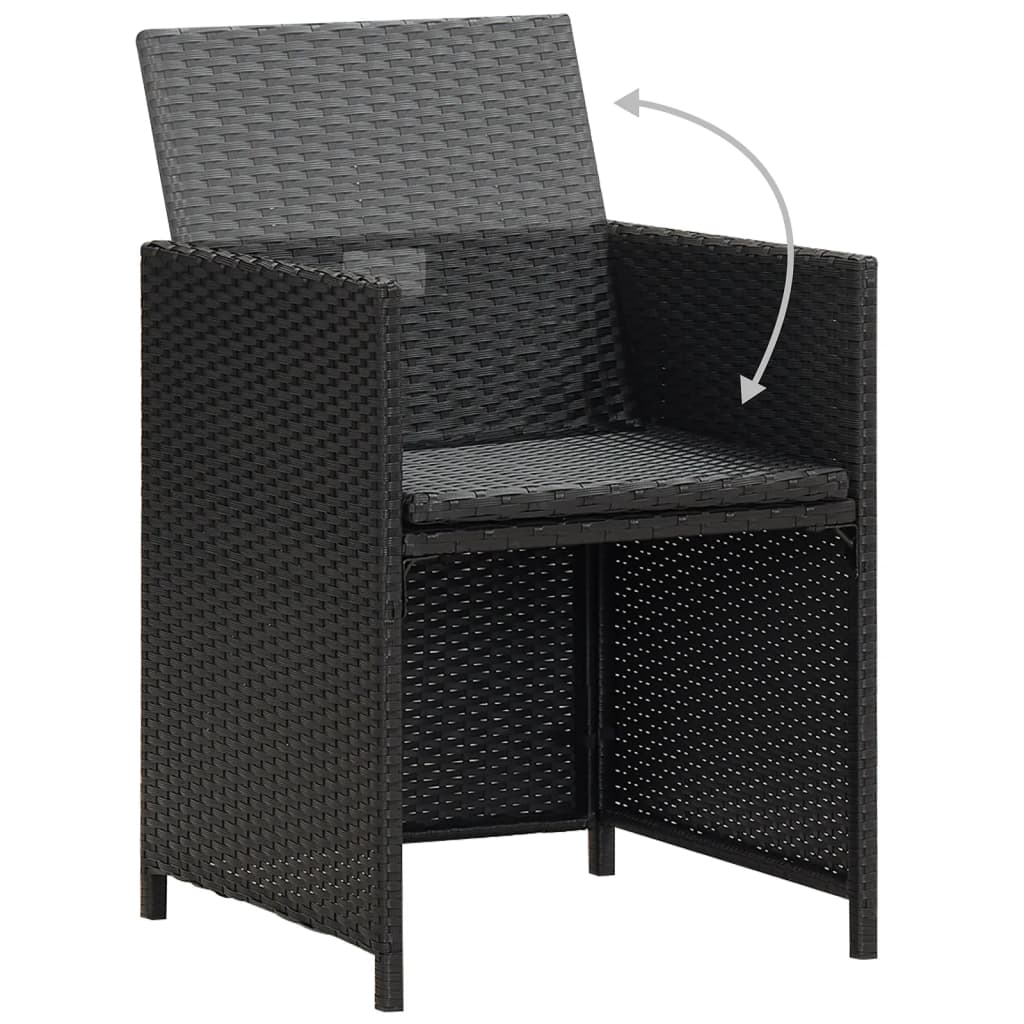 vidaXL Tuinstoelen 4 st poly rotin noir