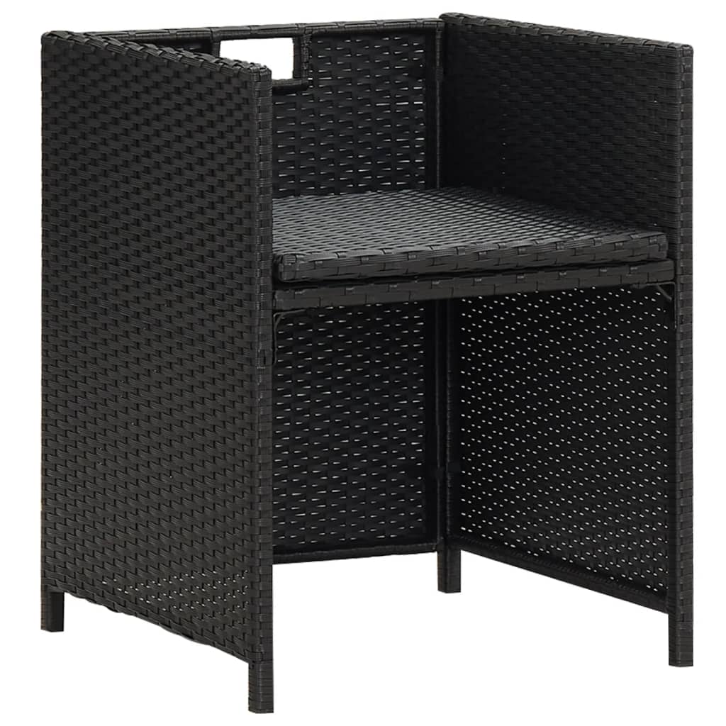 vidaXL Tuinstoelen 4 st poly rotin noir