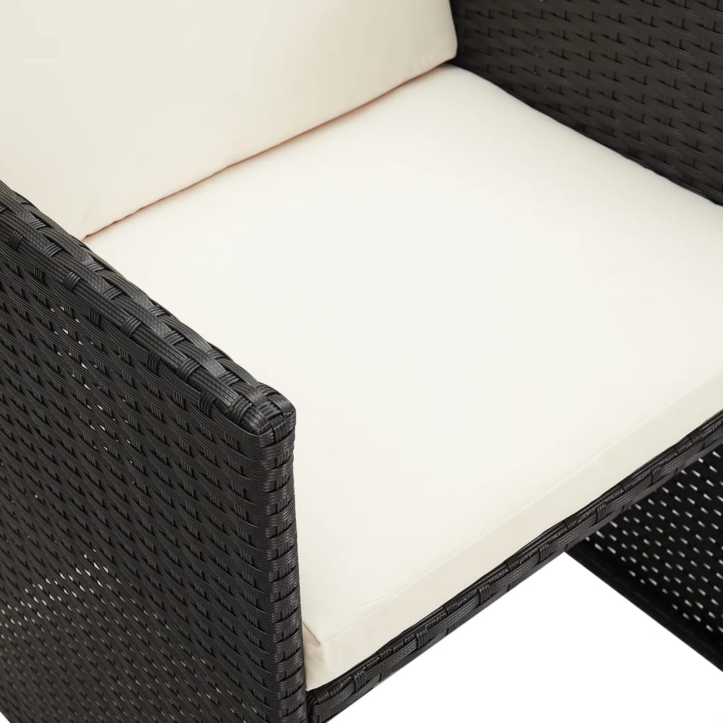 vidaXL Tuinstoelen 4 st poly rotin noir