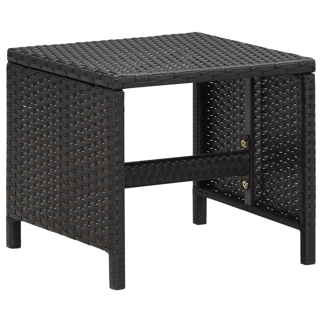 vidaXL Garden stools 4 pcs with cushions poly rattan black
