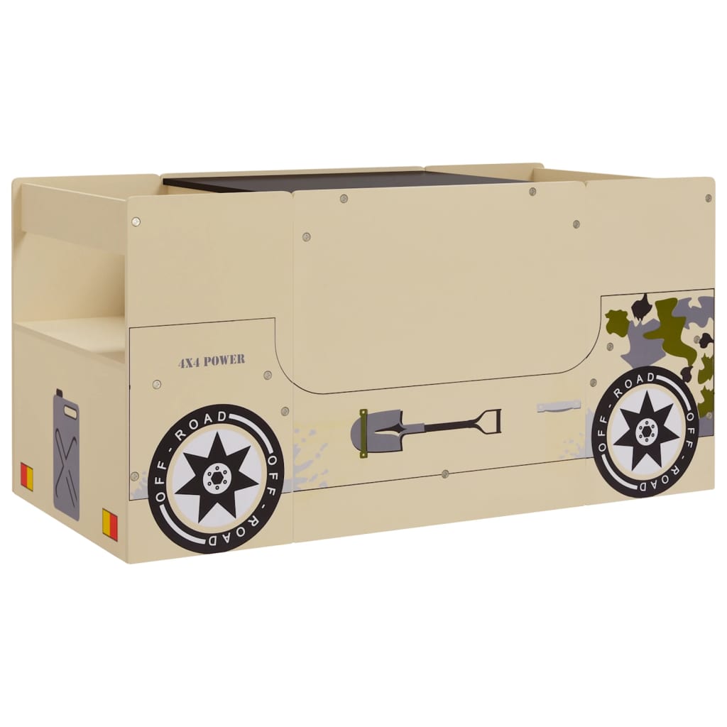 vidaXL 3-Piece Kids' Table and Chair Set Off-Road Car Design MDF