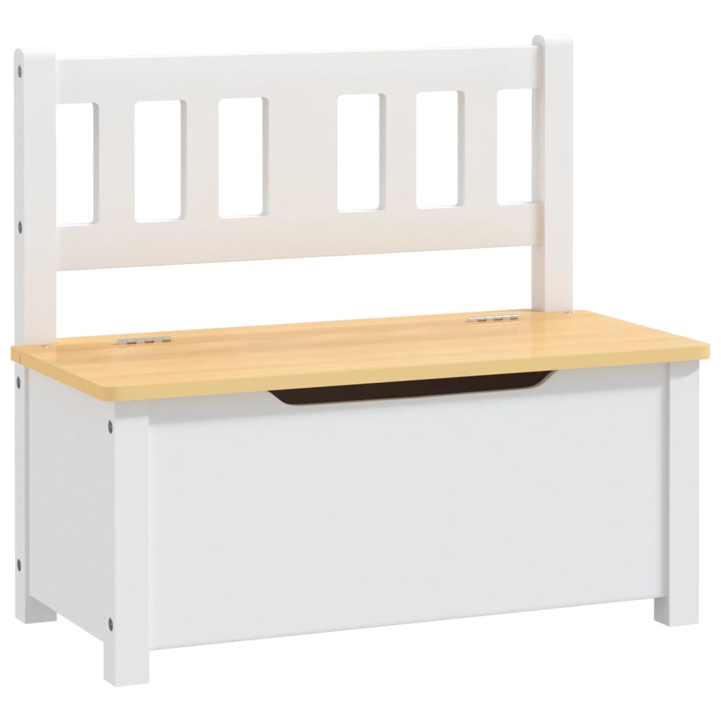 vidaXL Kinderopbergbankje 60x30x55 cm MDF wit en grijs