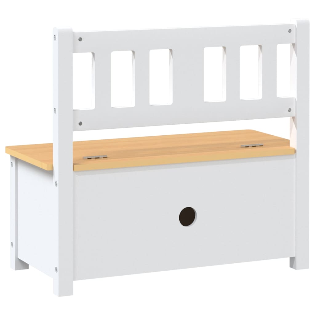 vidaXL Kinderopbergbankje 60x30x55 cm MDF wit en grijs