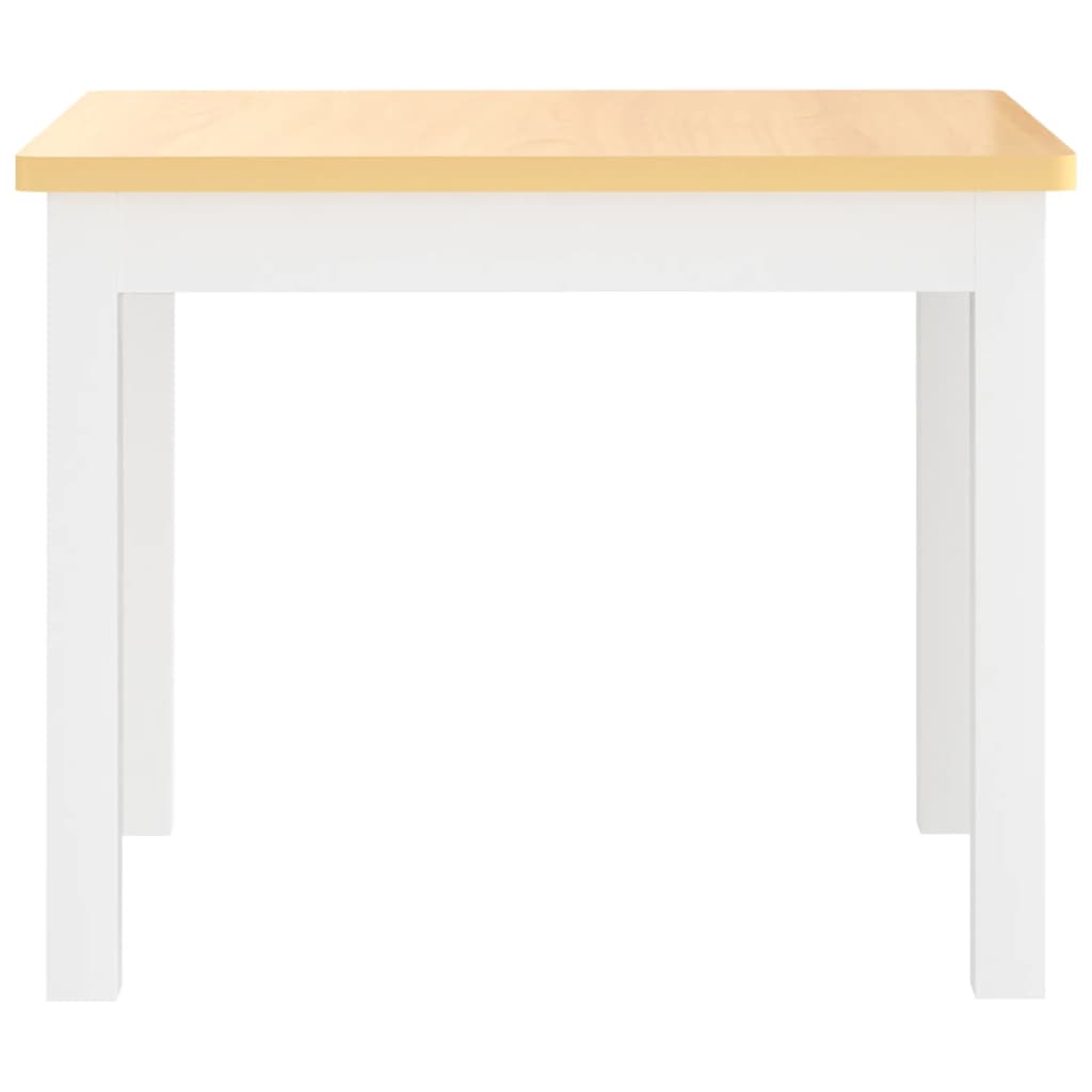 vidaXL 3-Piece Kids Table and Chair Set MDF White and Grey