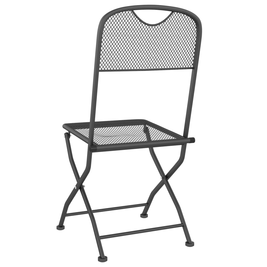 vidaXL Folding Garden Chairs 2 pcs Mesh Anthracite