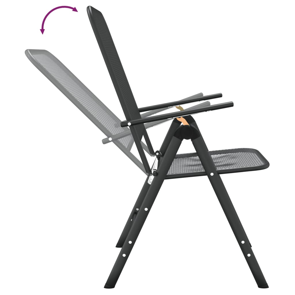 vidaXL Tuinstoelen inklapbaar 2 st metaalgaas antracietkleurig