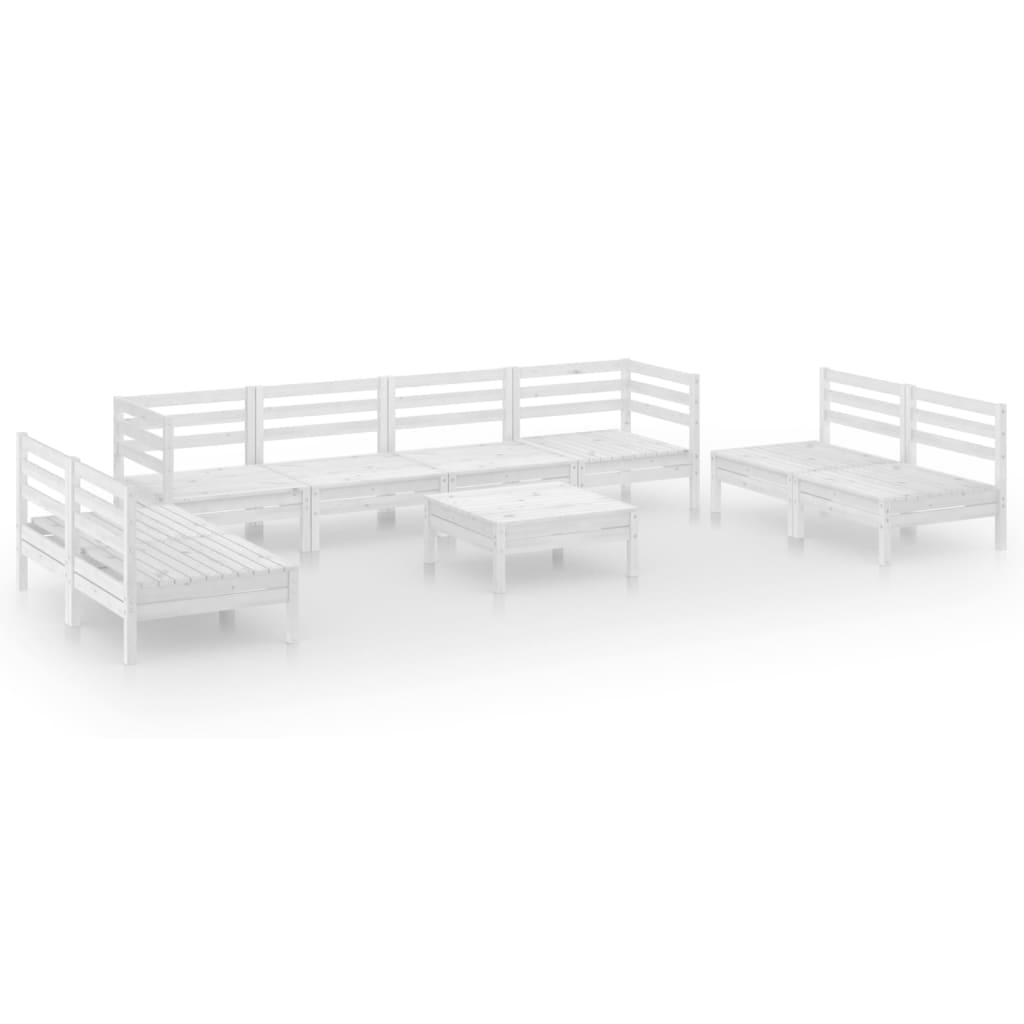 vidaXL 9-piece Lounge Set Solid Pinewood White