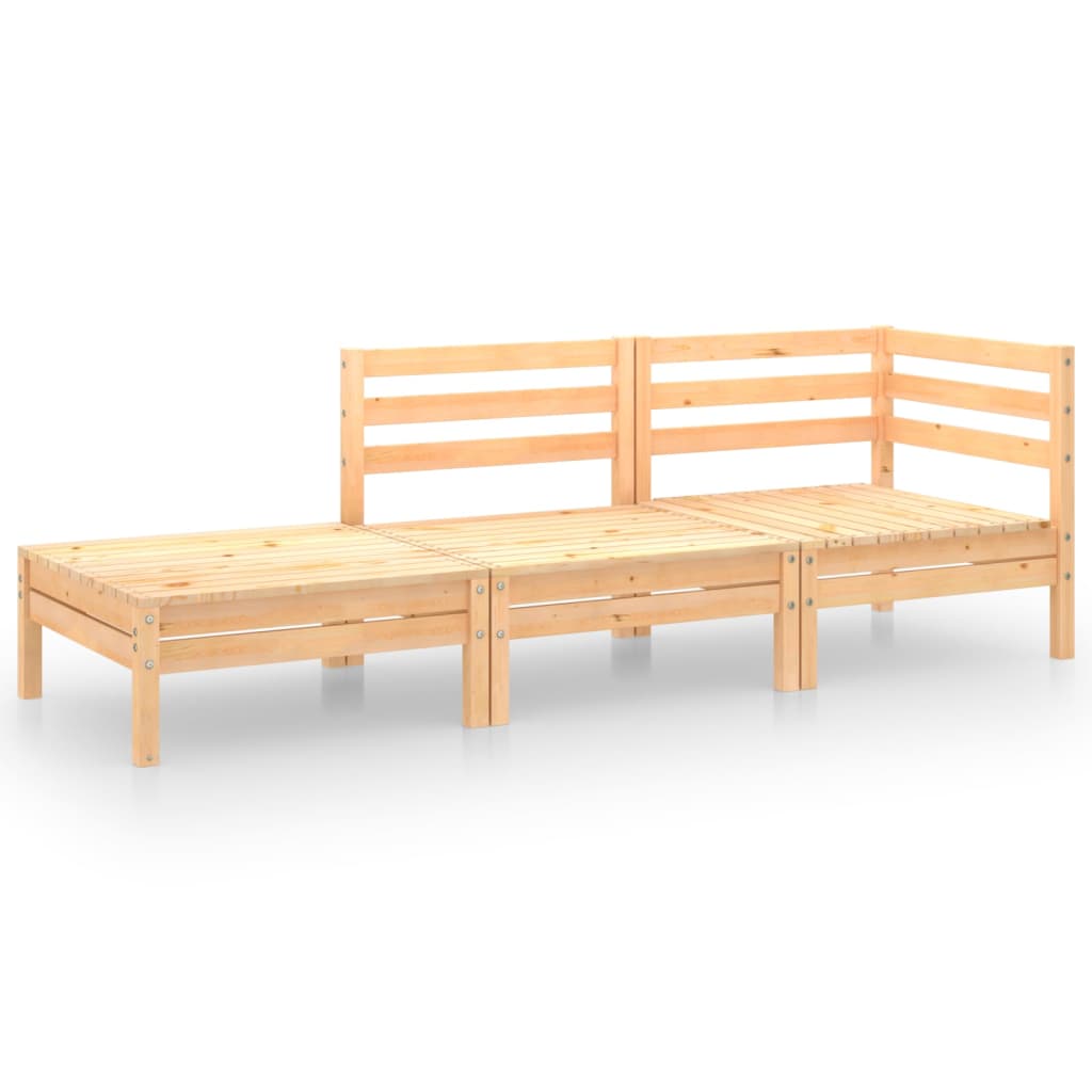 vidaXL 3-Piece Lounge Set Solid Pinewood