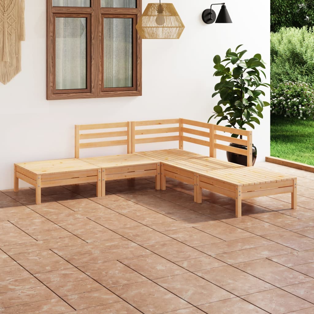 vidaXL 5-Piece Lounge Set Solid Pine Wood