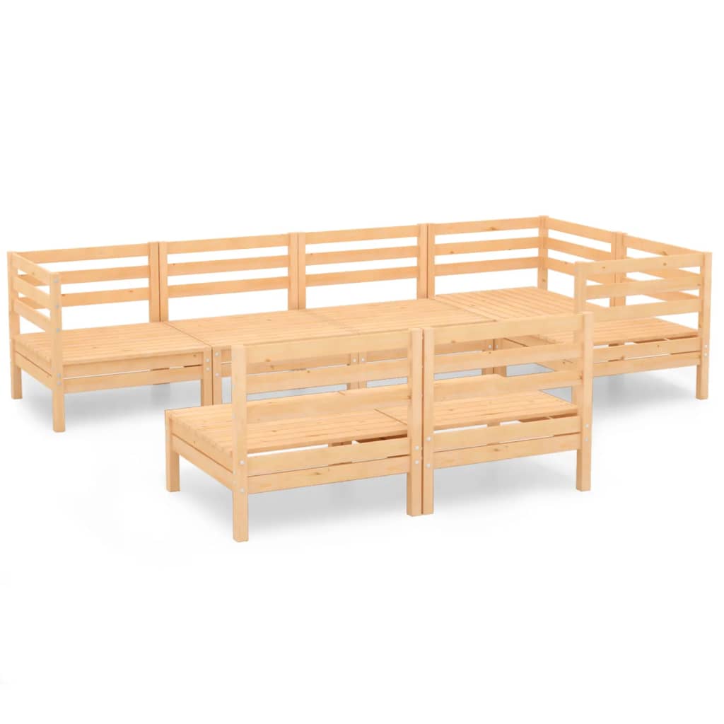 vidaXL 7-Piece Lounge Set Solid Pine Wood