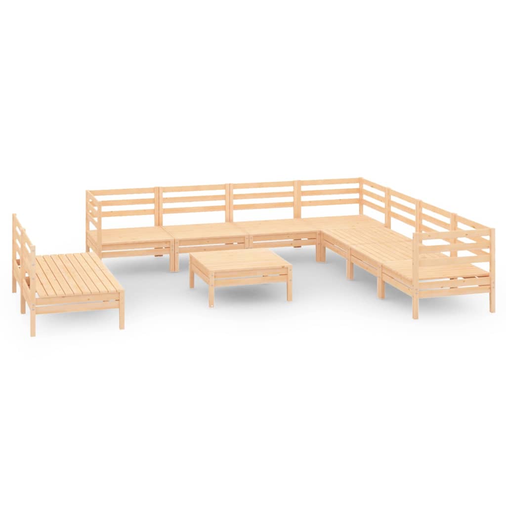 vidaXL 10-delige Loungeset massief grenenhout