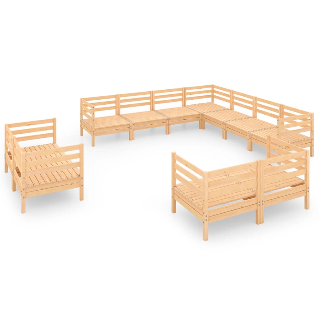 vidaXL 11-delige Loungeset massief grenenhout