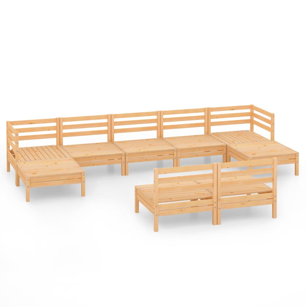 vidaXL 9-delige Loungeset massief grenenhout