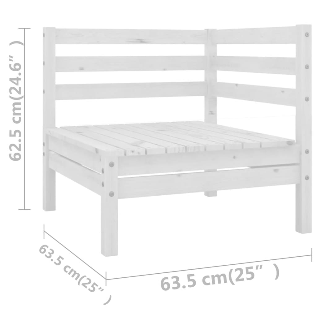 3083385 vidaXL 10-delige Tuin Lounge Set Wit Stevig Hout Grenen
