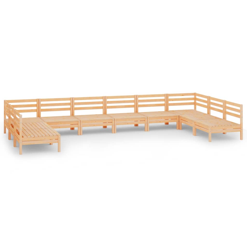 vidaXL 10-delige Loungeset massief grenenhout