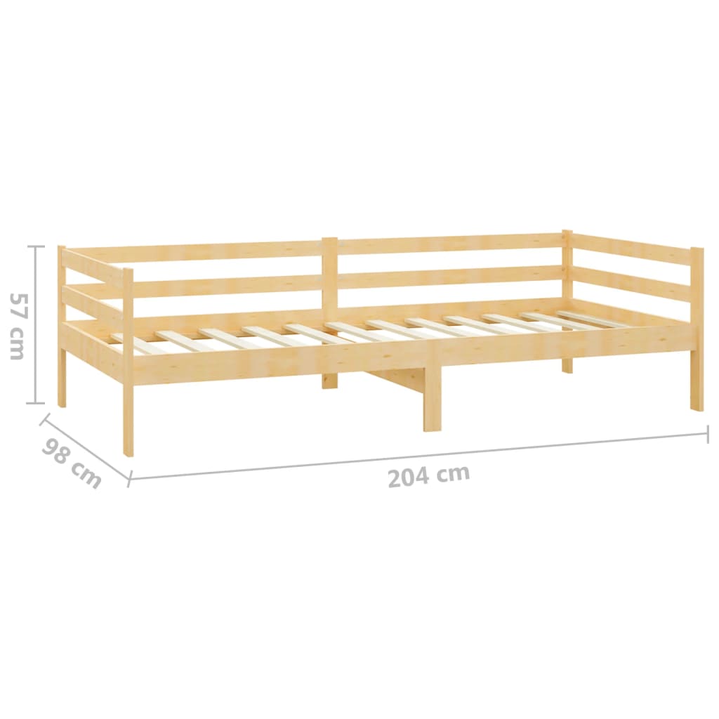 vidaXL Slaapbank met matras massief grenenhout 90x200 cm