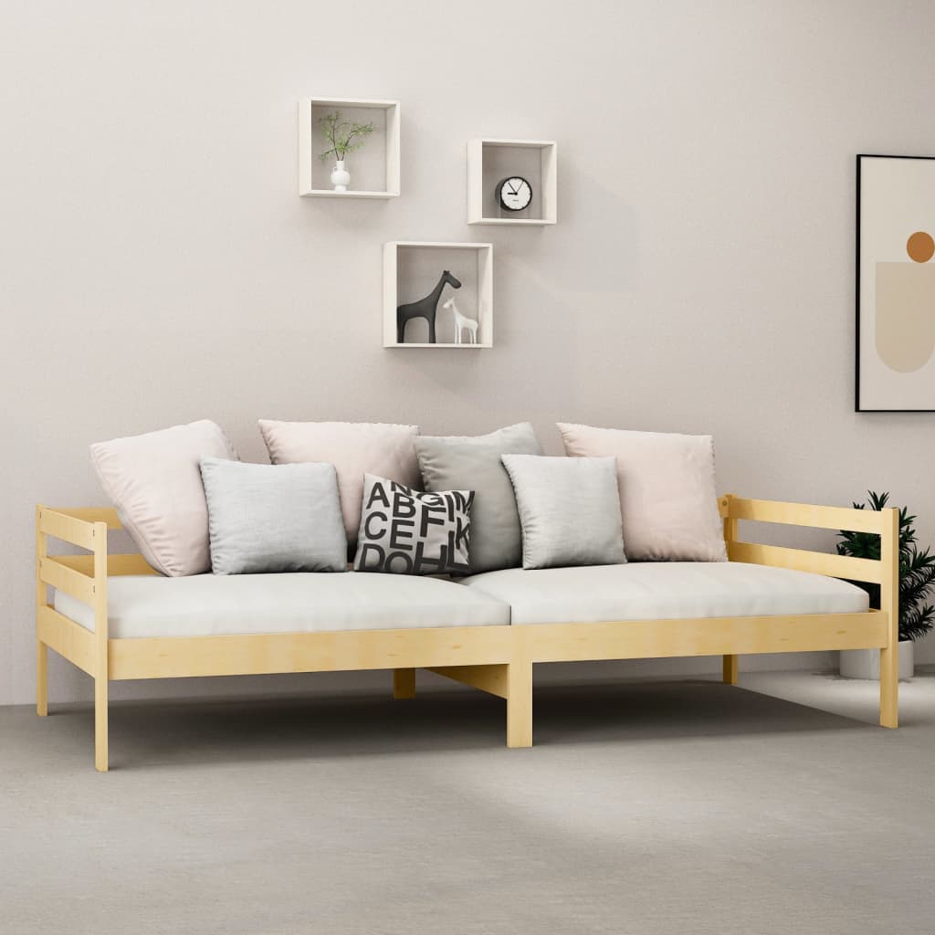 vidaXL Slaapbank met matras massief grenenhout 90x200 cm