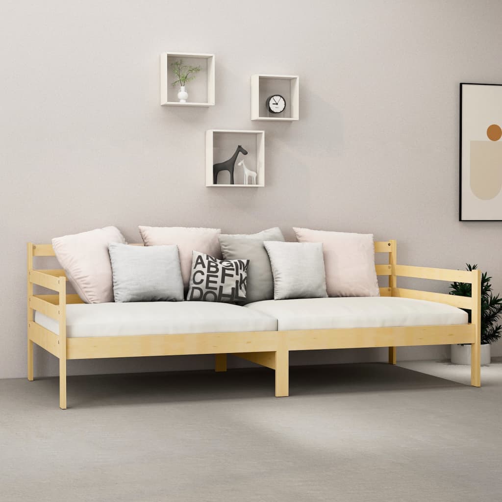 vidaXL Slaapbank met matras massief grenenhout 90x200 cm