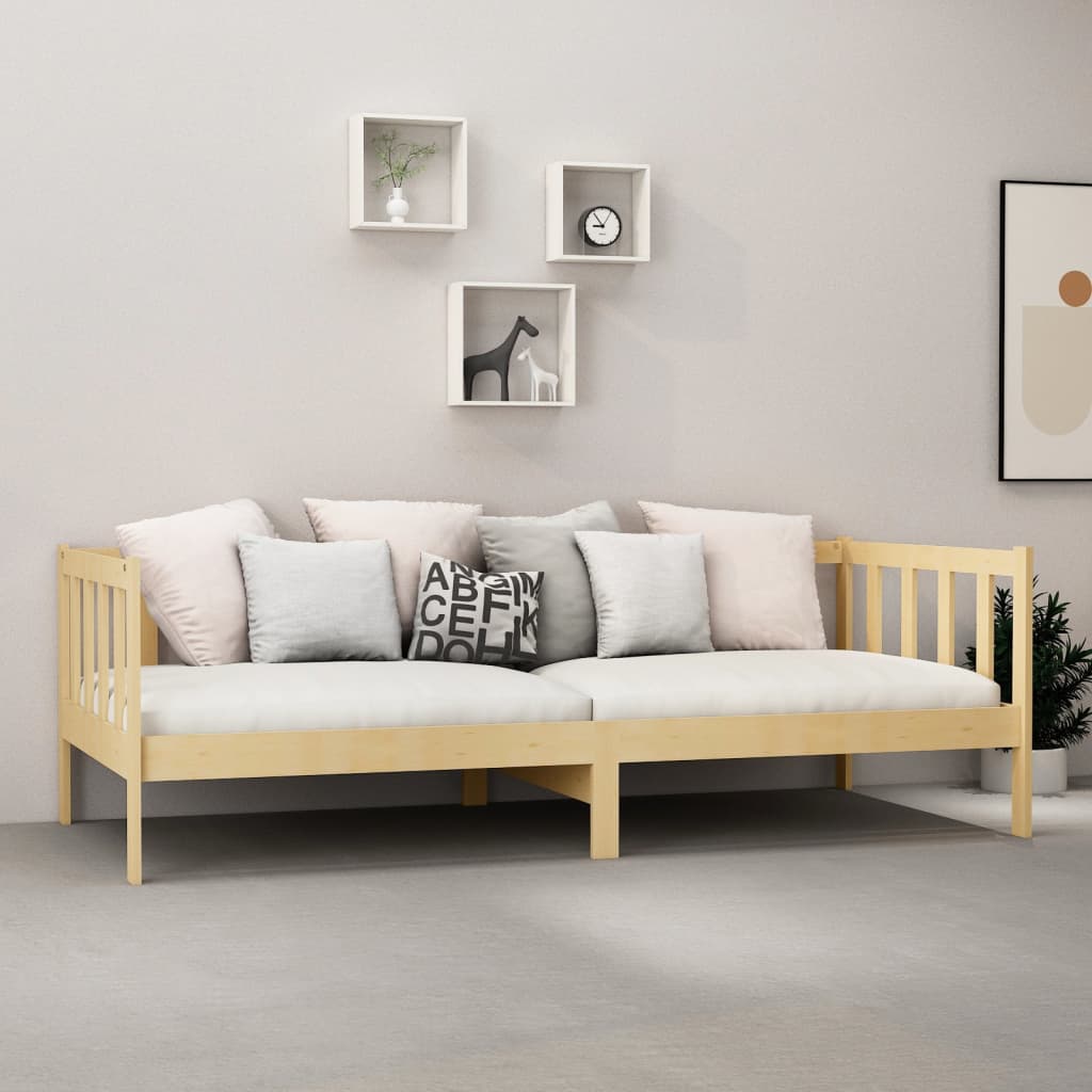 vidaXL Slaapbank met matras massief grenenhout 90x200 cm