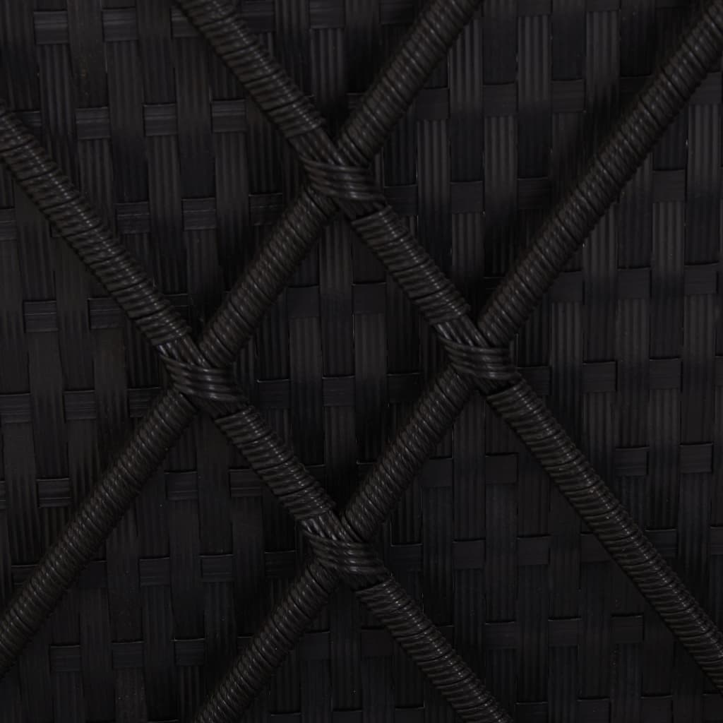 vidaXL Ligbed met kussens converteerbaar poly rattan zwart