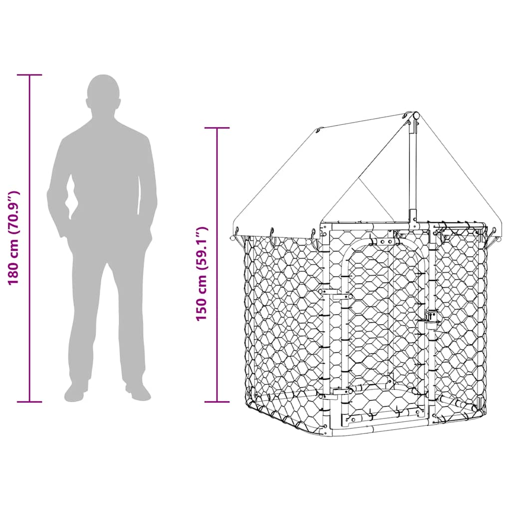 vidaXL Outdoor Dog Kennel with Roof 100x100x150 cm