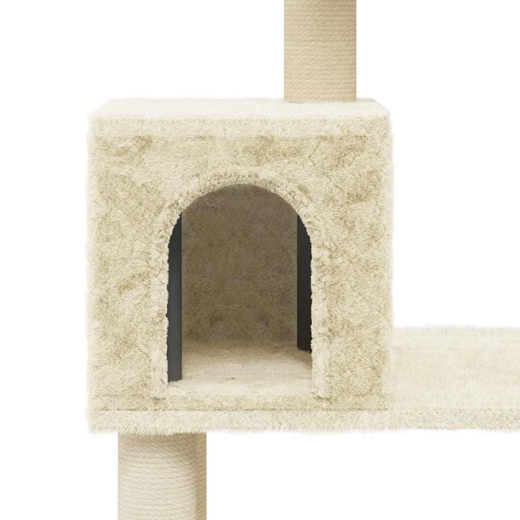 vidaXL Cat scratcher with sisal scratching posts 147 cm cream