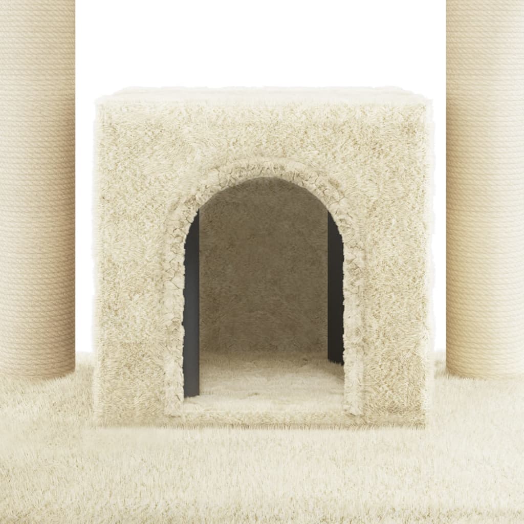 vidaXL Cat Scratching Tree with Sisal Scratching Posts 110 cm Cream