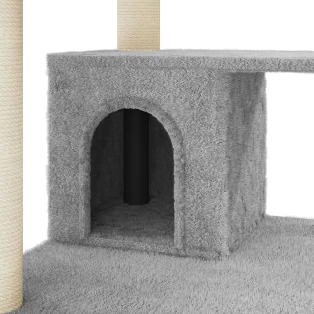 vidaXL Cat scratching tree with sisal scratching posts 183 cm light grey