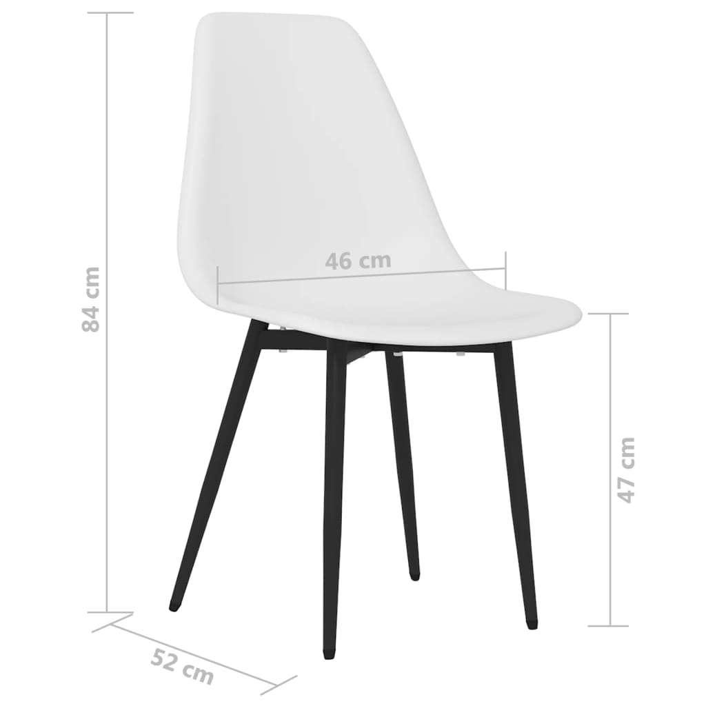 vidaXL Eetkamerstoelen 6 st PP wit