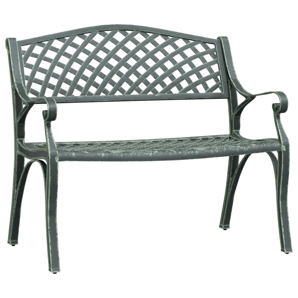 vidaXL Tuinbank 102 cm gietaluminium groen