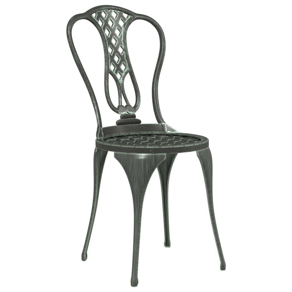 vidaXL 3-Piece Cast Aluminum Bistro Set Green